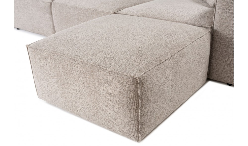 Canapea de coltar Lora (L1-O1-1R-POUFFE ) - Mocha