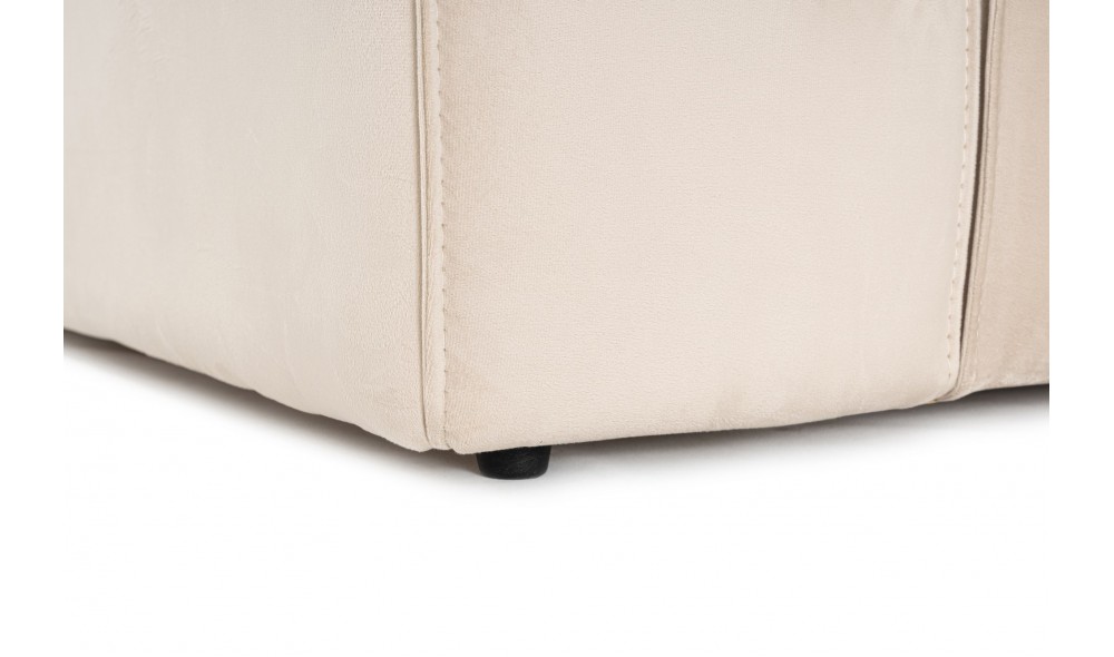 Canapea de coltar Lora (L1-O1-1R-POUFFE ) - Crema