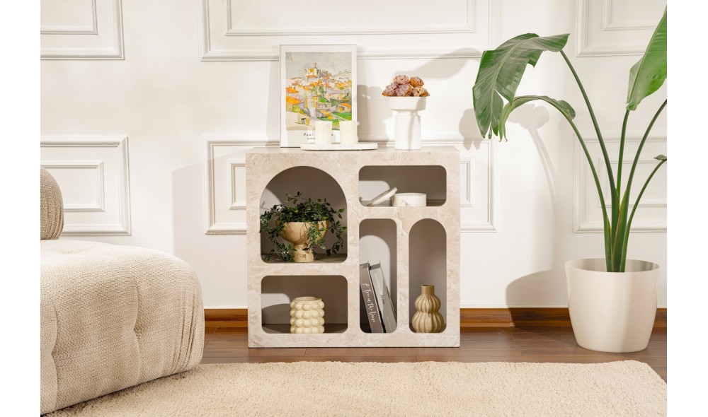 Consola, Lessa - Travertine, 80 x 74 x 37 cm