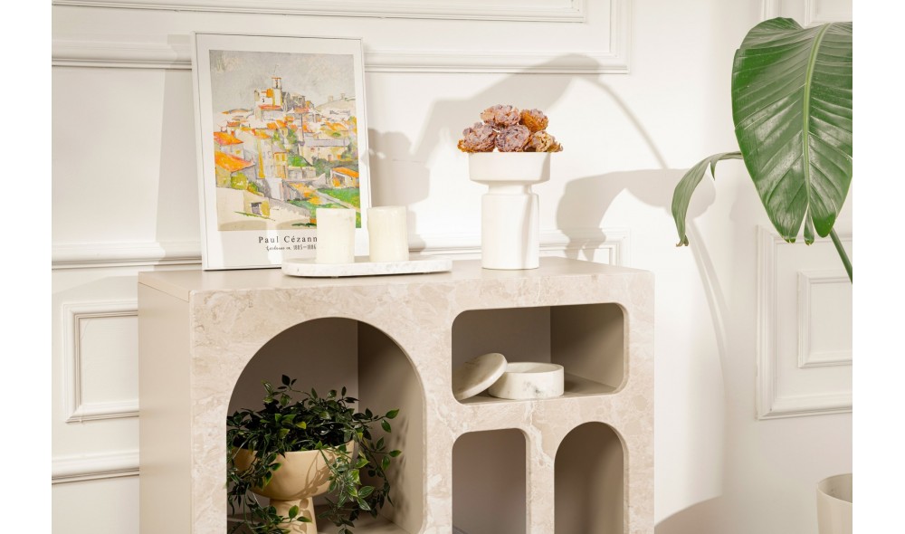 Consola, Lessa - Travertine, 80 x 74 x 37 cm