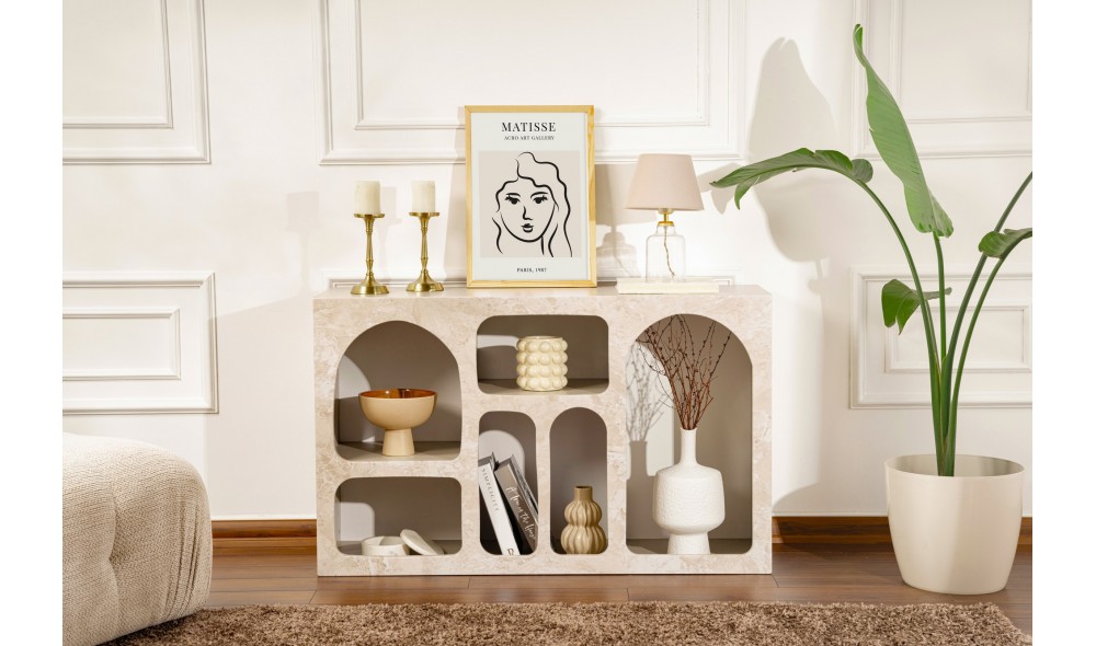 Consola, Liva 120 - Traverten, 120 x 74 x 37 cm