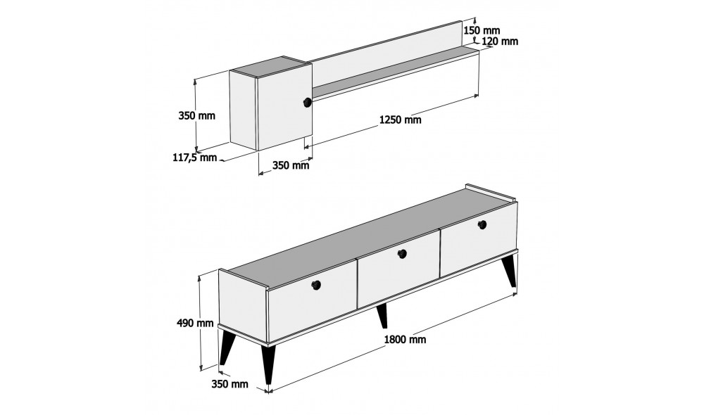 Unitate TV Lidia 180 x 49 x 35 cm