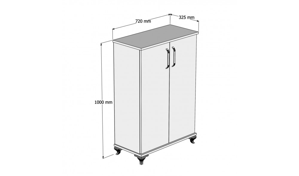 Dulap de incaltaminte Asta - Alb 120 x 72 x 32 cm