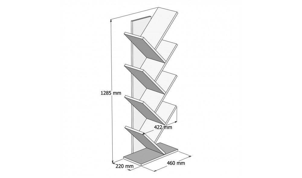 Raft de carti Hitit - Nuc 128 x 46 x 22 cm