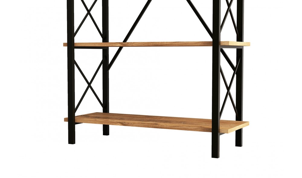 Raft pentru carti, Nero Elit, Pinul AtlanticNegru, 90 x 180 x 34 cm