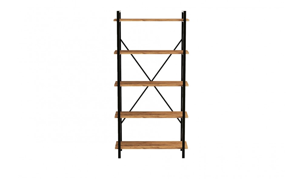 Raft pentru carti, Nero Elit, Pinul AtlanticNegru, 90 x 180 x 34 cm