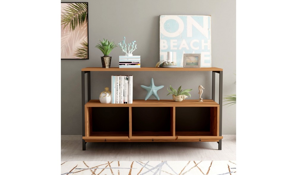 Consola, Nero v2, Pinul AtlanticNegru, 120 x 75 x 30 cm