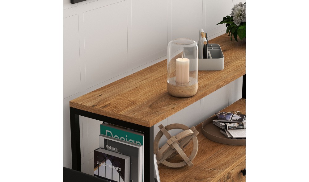 Consola, Nero v2, Pinul AtlanticNegru, 120 x 75 x 30 cm