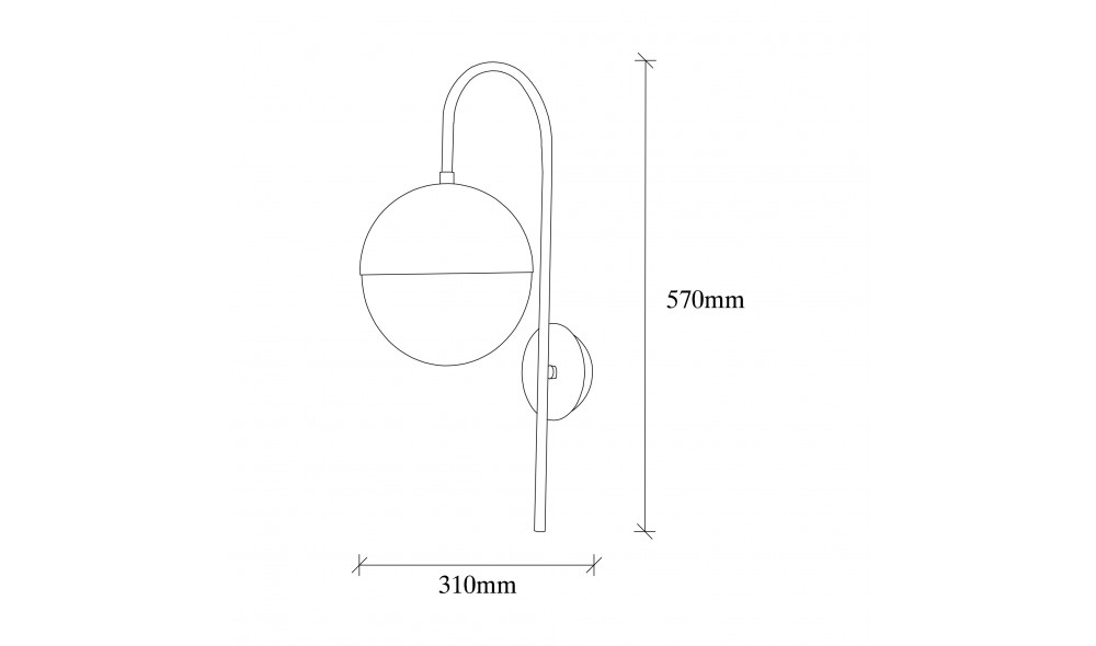 Lampa de perete Bastos - 3055 31 x 57 x 20 cm