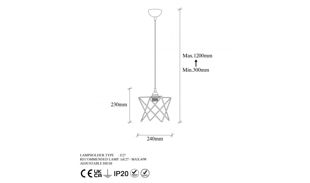 Candelabru Akkas - 6616 24 x 30 x 24 cm