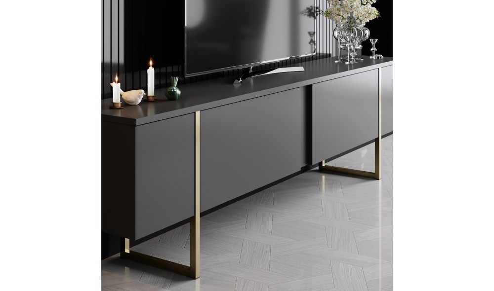 Suport TV, Luxe, AntracitAur, 180 x 50 x 30 cm