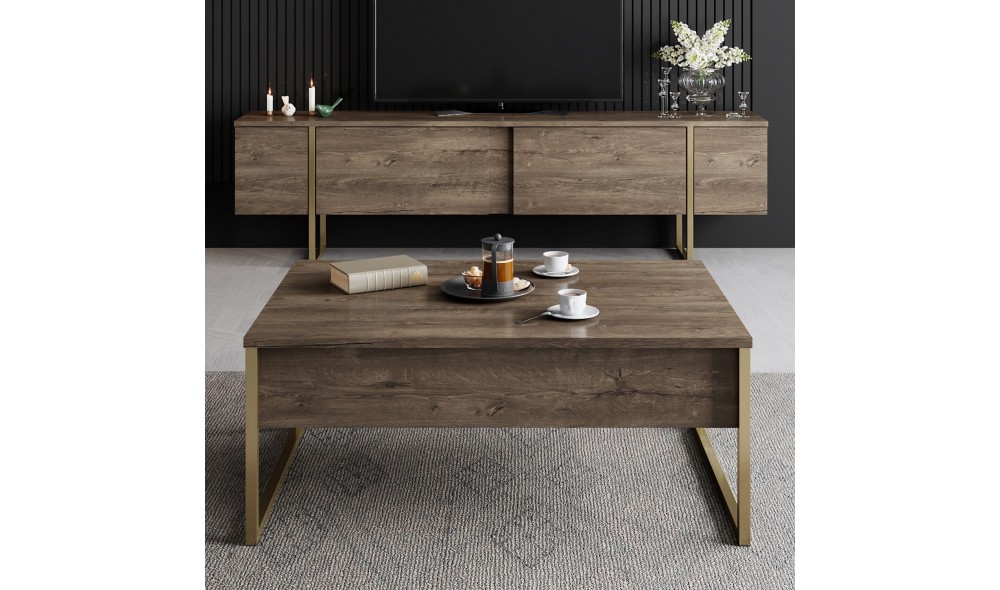 Suport TV, Luxe, NucAur, 180 x 50 x 30 cm