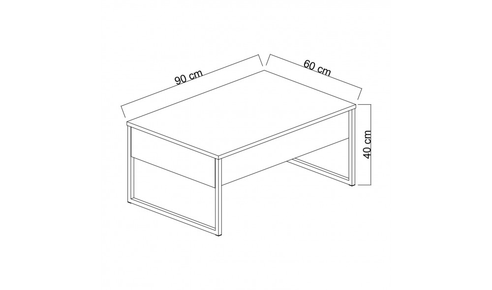 Masuta de cafea Lux - Antracit, Aur 74 x 13,4 x 98 cm