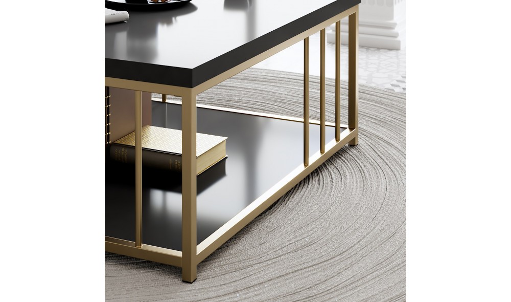 Masuta de cafea, Zenn, AntracitAur, 90 x 40 x 90 cm