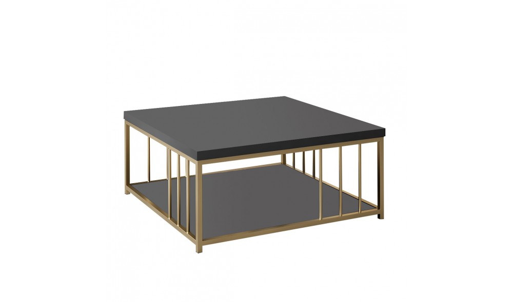 Masuta de cafea, Zenn, AntracitAur, 90 x 40 x 90 cm