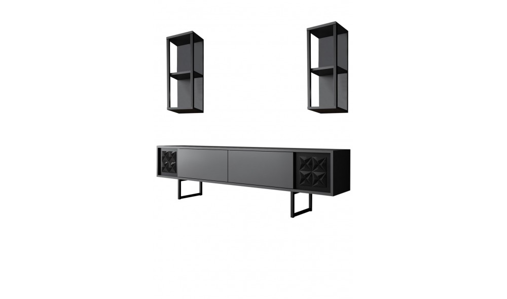 Unitate TV, Black Line, AntracitNegru, 180 x 18 x 30 cm