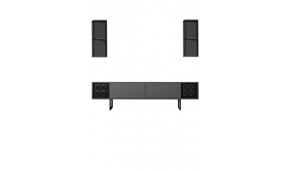 Unitate TV, Black Line, AntracitNegru, 180 x 18 x 30 cm