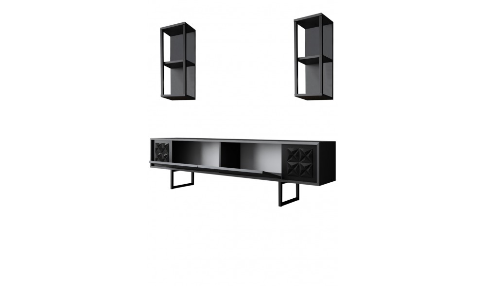 Unitate TV, Black Line, AntracitNegru, 180 x 18 x 30 cm