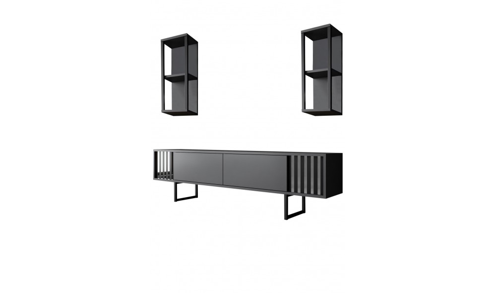 Unitate TV, Chrome Line, AntracitNegru, 180 x 18 x 30 cm