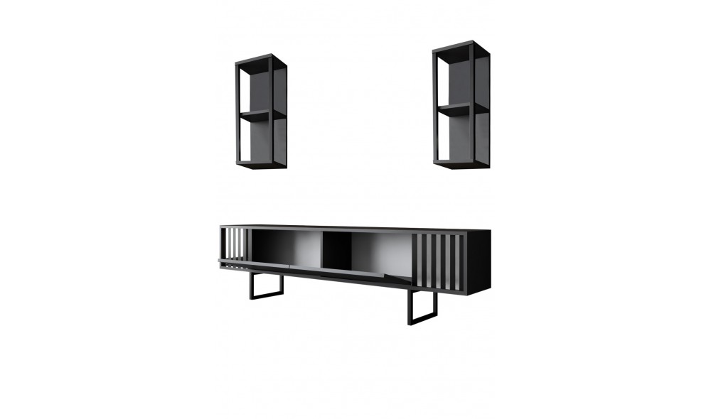 Unitate TV, Chrome Line, AntracitNegru, 180 x 18 x 30 cm
