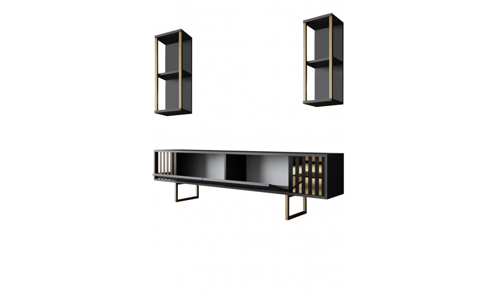 Unitate TV, Gold Line, AntracitNegru, 180 x 18 x 30 cm