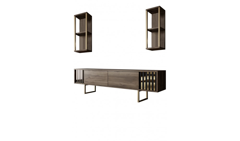 Unitate TV, Gold Line, NucNegru, 180 x 18 x 30 cm