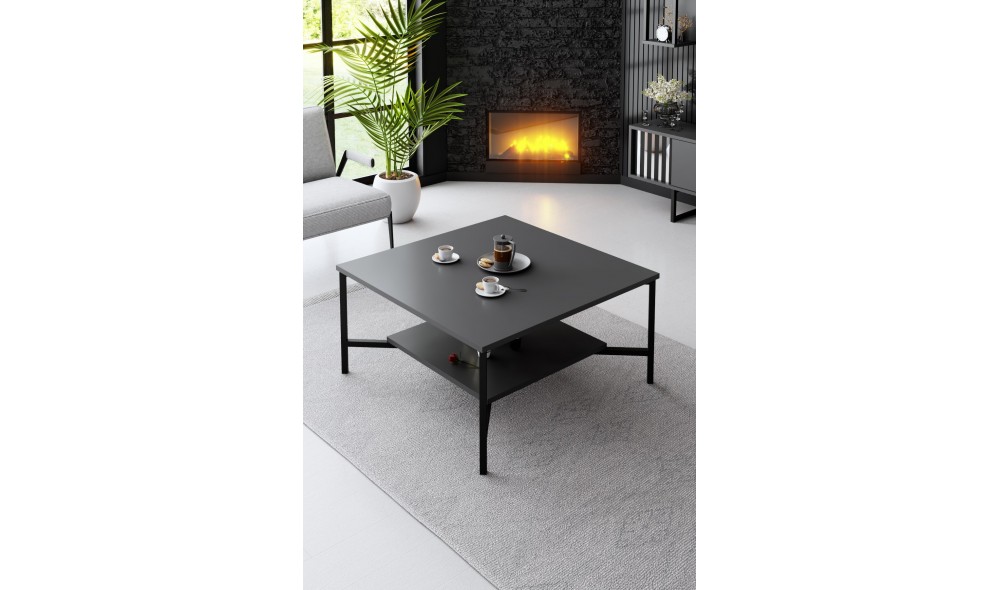 Masuta de cafea, Black Line, AntracitNegru, 80 x 40 x 80 cm