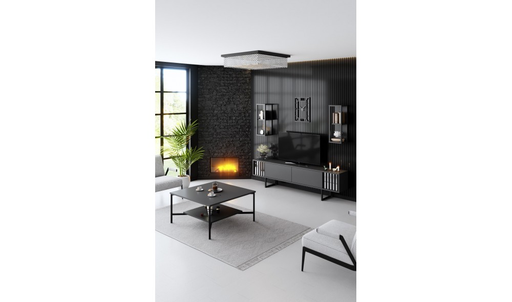 Masuta de cafea, Black Line, AntracitNegru, 80 x 40 x 80 cm