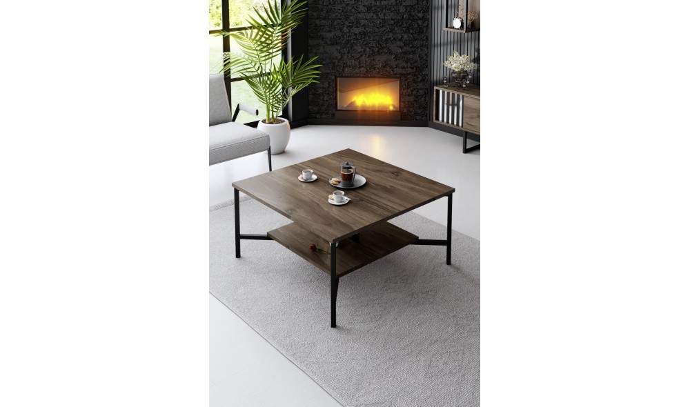 Masuta de cafea, Black Line, NucNegru, 80 x 40 x 80 cm