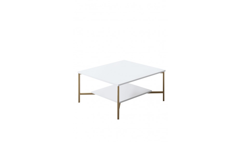 Masuta de cafea, Gold Line, AlbNegru, 80 x 40 x 80 cm