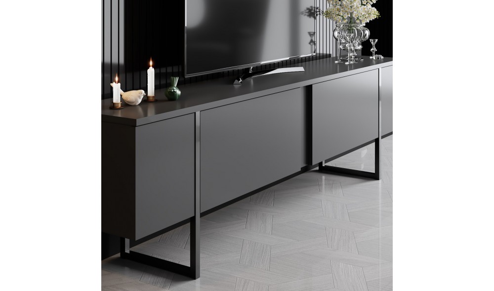 Set Mobila Sufragerie, Luxe Set, AntracitNegru, 180 x 47 x 30 cm