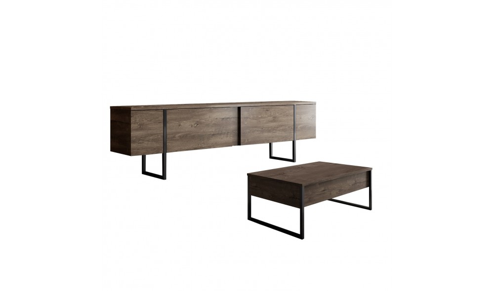 Set Mobila Sufragerie, Luxe Set, NucNegru, 180 x 47 x 30 cm