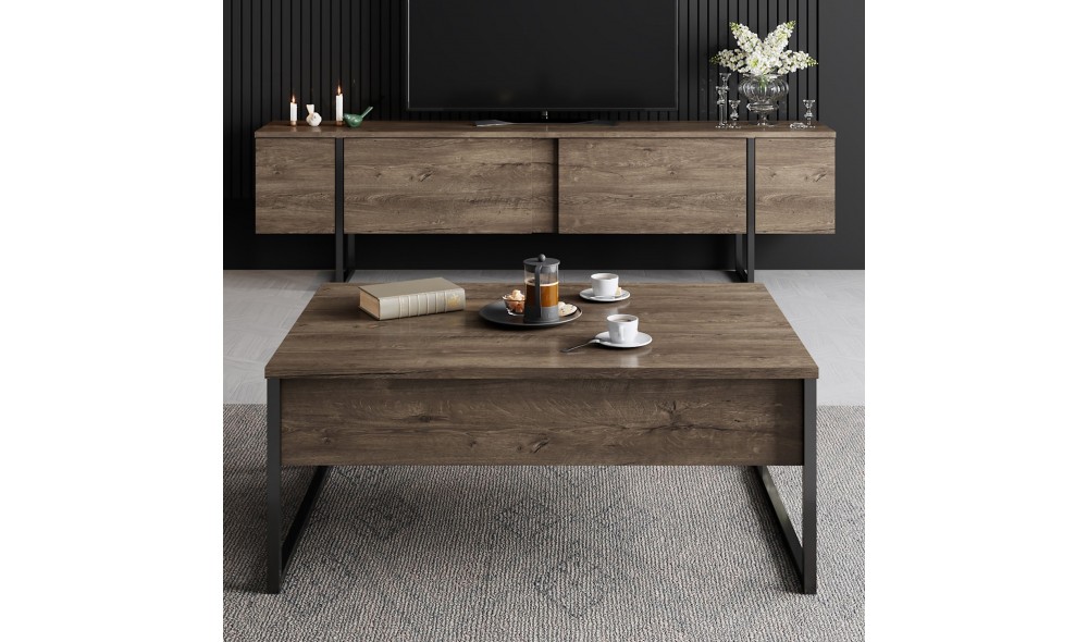 Set Mobila Sufragerie, Luxe Set, NucNegru, 180 x 47 x 30 cm