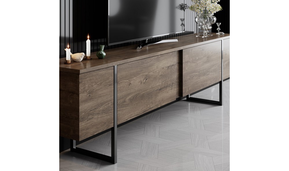 Set Mobila Sufragerie, Luxe Set, NucNegru, 180 x 47 x 30 cm