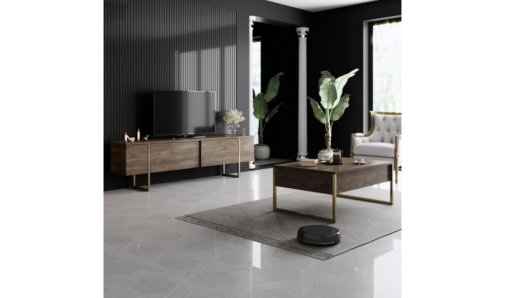 Set Mobila Sufragerie, Luxe Set, NucAur, 180 x 47 x 30 cm