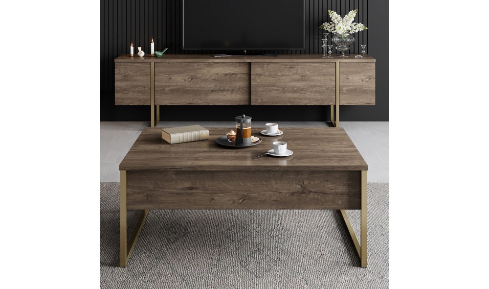 Set Mobila Sufragerie, Luxe Set, NucAur, 180 x 47 x 30 cm