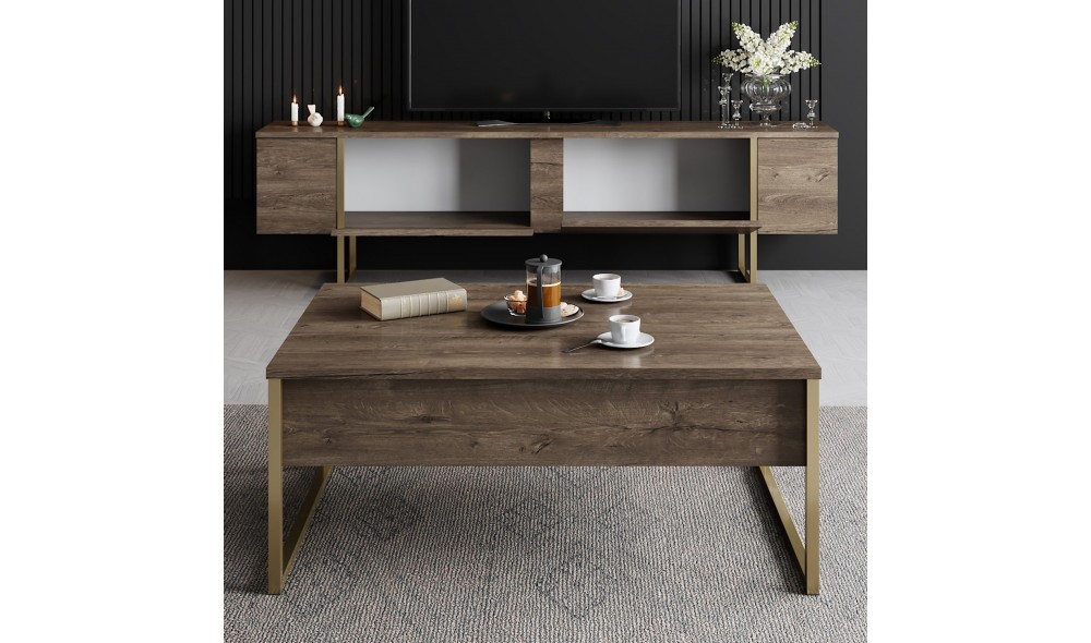 Set Mobila Sufragerie, Luxe Set, NucAur, 180 x 47 x 30 cm