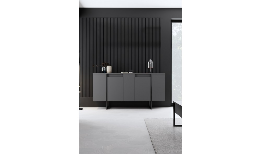 Consola, Luxe, AntracitNegru, 160 x 80 x 35 cm