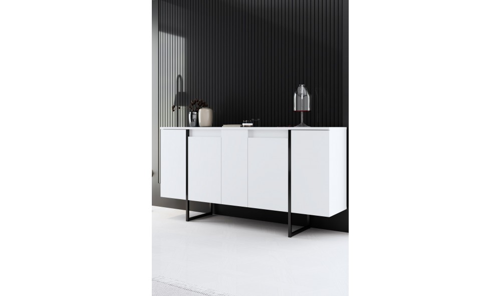 Consola, Luxe, AlbNegru, 160 x 80 x 35 cm