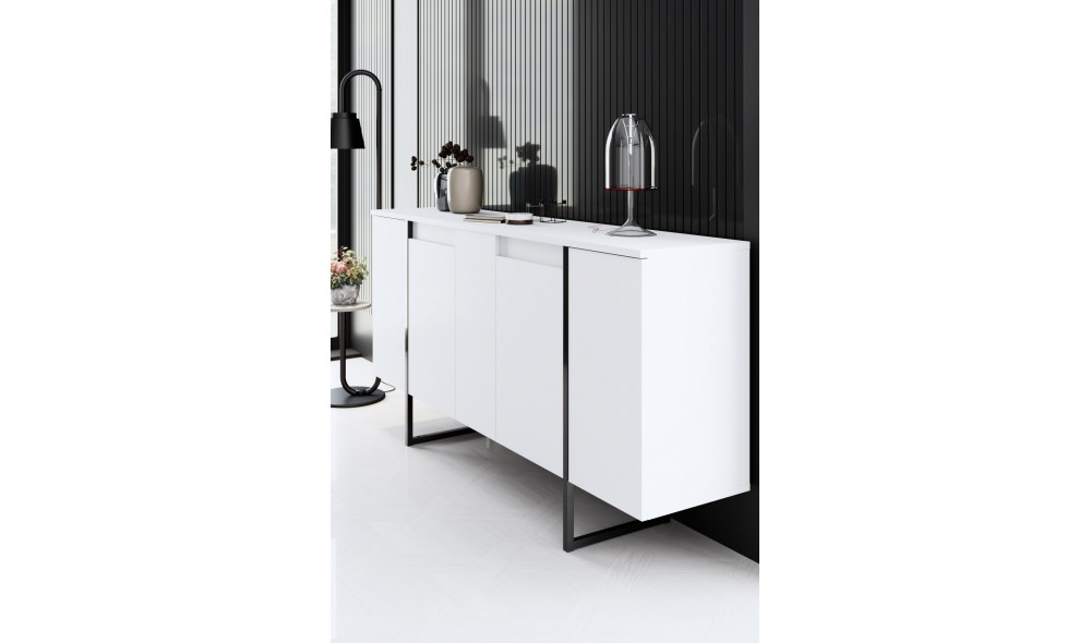 Consola, Luxe, AlbNegru, 160 x 80 x 35 cm