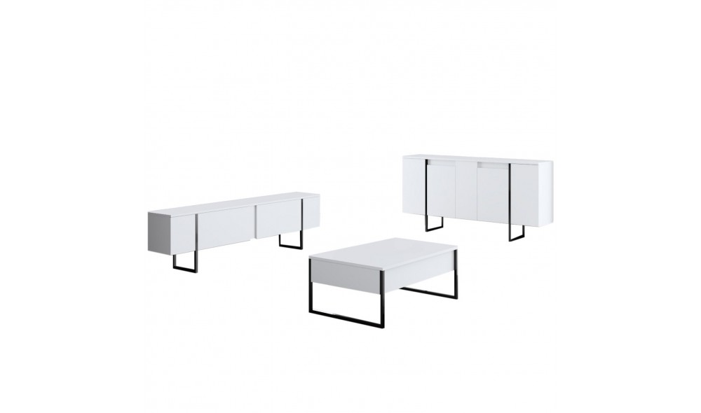 Consola, Luxe, AlbNegru, 160 x 80 x 35 cm