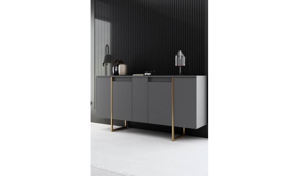 Consola, Luxe, AntracitAur, 160 x 80 x 35 cm