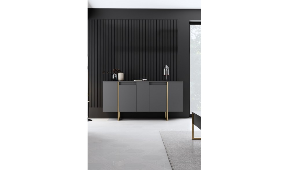 Consola, Luxe, AntracitAur, 160 x 80 x 35 cm