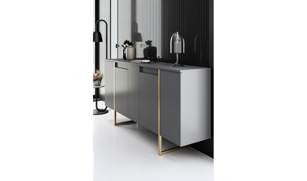 Consola, Luxe, AntracitAur, 160 x 80 x 35 cm