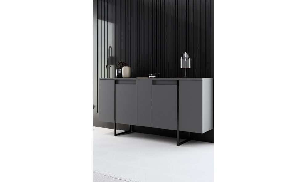 Set Mobila Sufragerie, Luxe, NucNegru, 160 x 80 x 35 cm