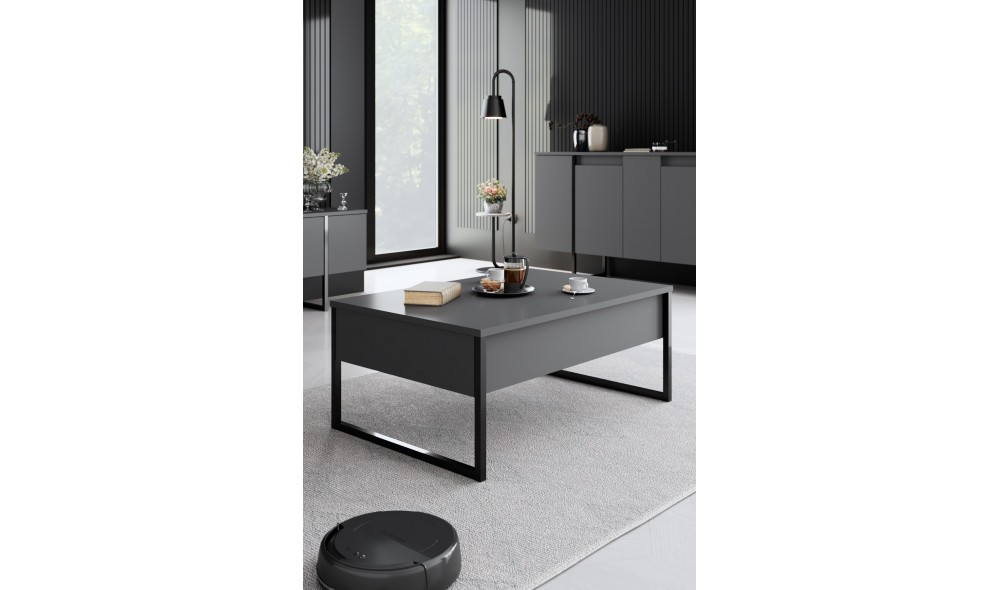 Set Mobila Sufragerie, Luxe, NucNegru, 160 x 80 x 35 cm