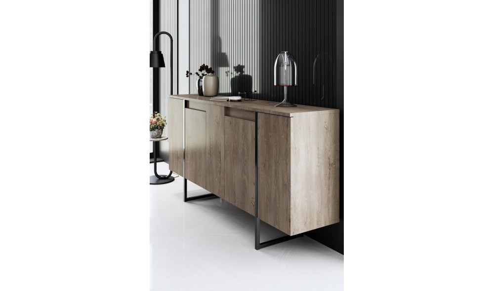 Set Mobila Sufragerie, Luxe, NucNegru, 160 x 80 x 35 cm