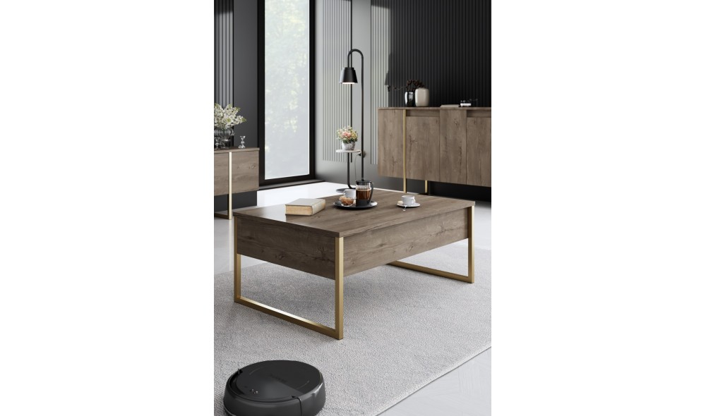 Set Mobila Sufragerie, Luxe, NucAur, 160 x 80 x 35 cm