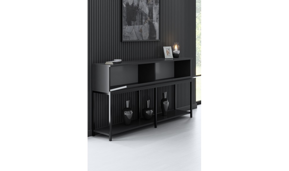 Consola, Lord, AntracitNegru, 150 x 80 x 30 cm