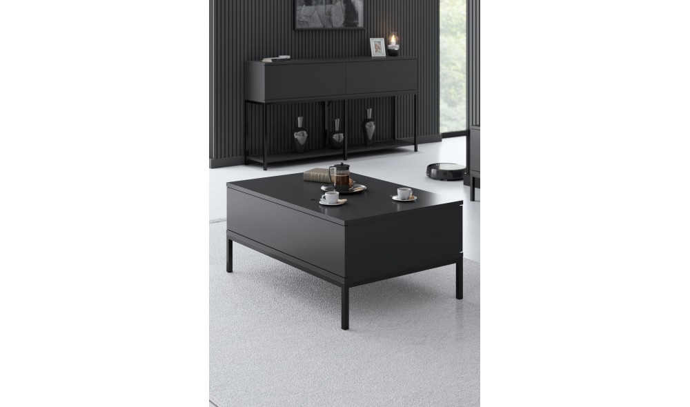 Masuta de cafea, Lord, AntracitNegru, 90 x 40 x 60 cm